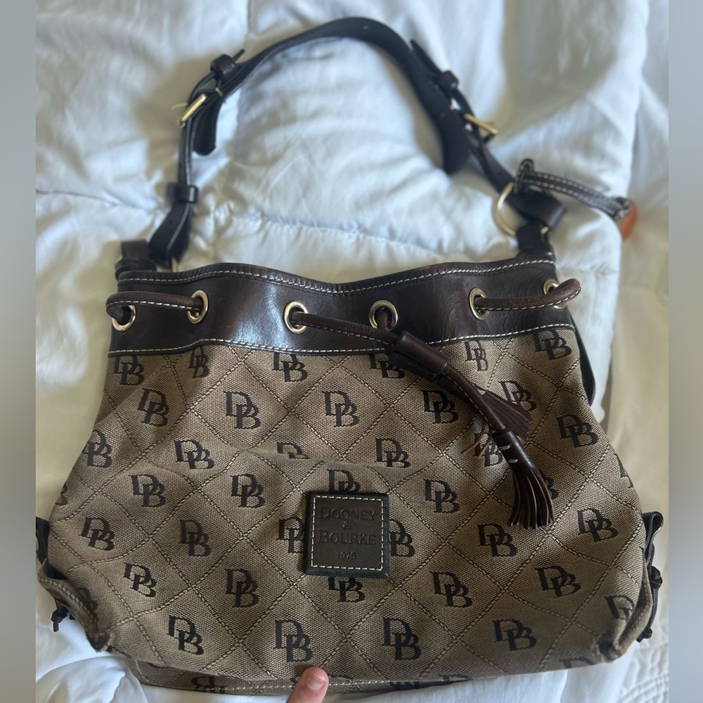 Authentic Dooney & Bourke 1975 Logo Drawstring Bag